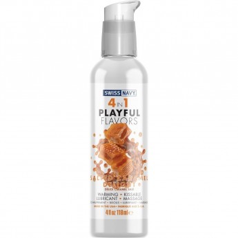 Массажный гель для тела SWISS NAVY 4 in 1 playful flavors, Salted Caramel Delight 118 мл Массажный гель для тела SWISS NAVY 4 in 1 playful flavors, Salted Caramel Delight 118 мл