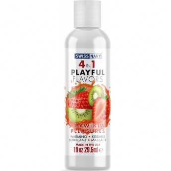 Массажный гель для тела SWISS NAVY 4 in 1 playful flavors, Straw-Kiwi Pleasures 29,5 мл Массажный гель для тела SWISS NAVY 4 in 1 playful flavors, Straw-Kiwi Pleasures 29,5 мл